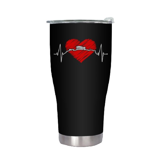 Athens Skyline Heartbeat Heart Flag Ancient Greek Stainless Steel Tumblers