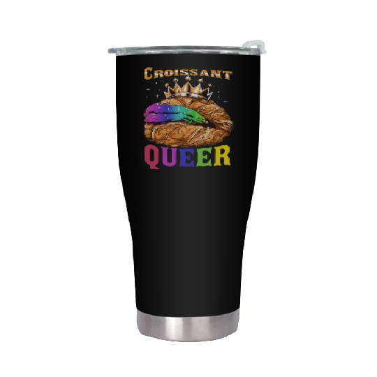 Croissant Queer French Pastry Funny LGBTQ Stainless Steel Tumblers