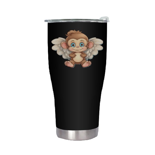 monkey chimpanzee angel flights Stainless Steel Tumblers