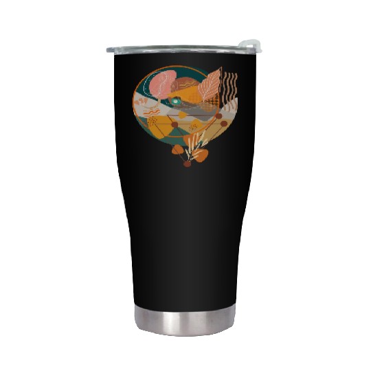 Contemporary Bohemian Celestial Art Stainless Steel Tumblers