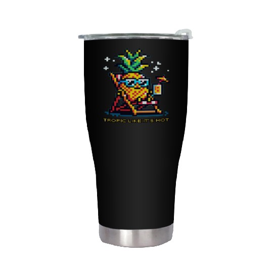 Sunny Pineapple Paradise - Beach Vibes Stainless Steel Tumblers