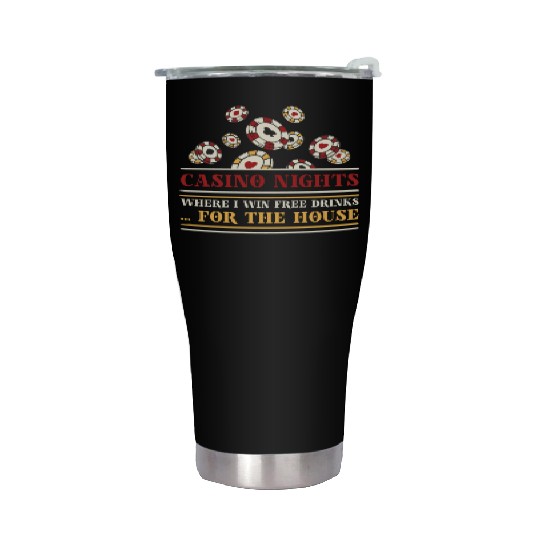 Poker Casino Poker Player Gambling Roulette Stainless Steel Tumblers
