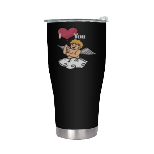 Cupid And Love Balloon Stainless Steel Tumblers