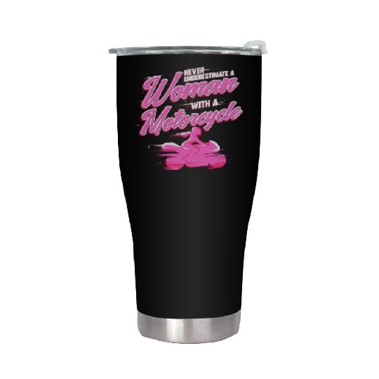 Ladies Motorcycle Girl Biker Gift for Motocross Stainless Steel Tumblers
