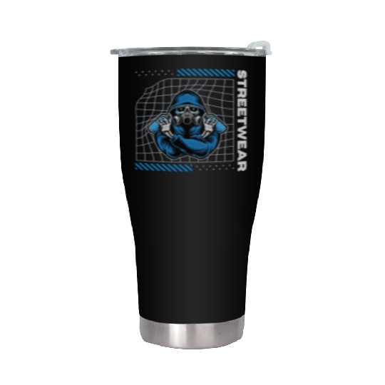 Skeleton Graffiti Artist Streetwear Stainless Steel Tumblers