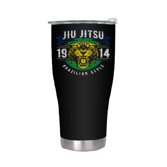 Brazilian Jiu Jitsu 1914 Jaguar head BJJ gift Stainless Steel Tumblers