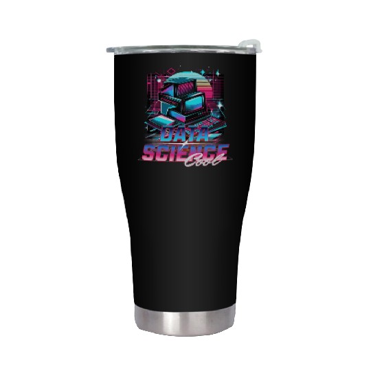 Retro Neon Data Science Vibes 90s Stainless Steel Tumblers