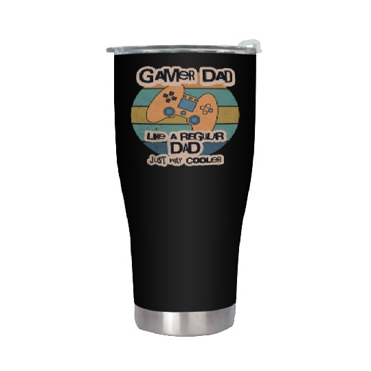 Cool Retro Gamer Dad Stainless Steel Tumblers