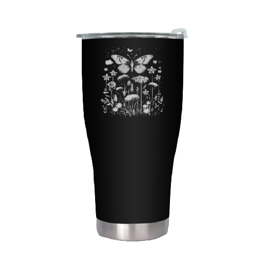 Fairycore cottagecore aesthetic grunge flowers Stainless Steel Tumblers