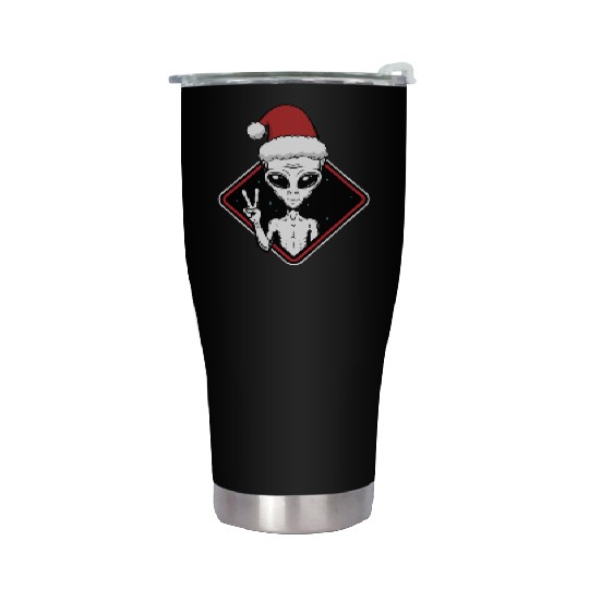 Alien Christmas Peace Stainless Steel Tumblers