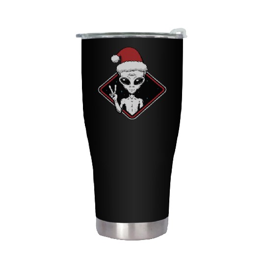 Alien Christmas Peace Stainless Steel Tumblers