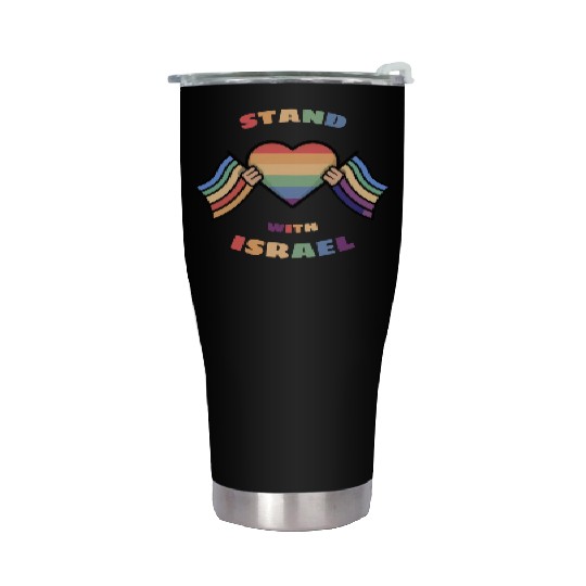 LGBTQ community STANDS WITH ISRAEL Stainless Steel Tumblers