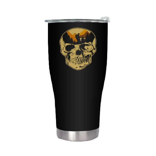 Hiking Hike Skull Skull Nature Stainless Steel Tumblers