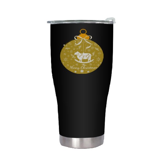 Golden Lamb Christmas Ornament Stainless Steel Tumblers