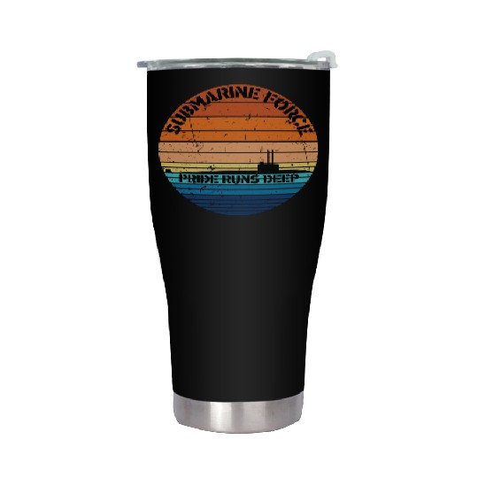 Sunset Navy Submarine Force Pride Runs Deep Stainless Steel Tumblers