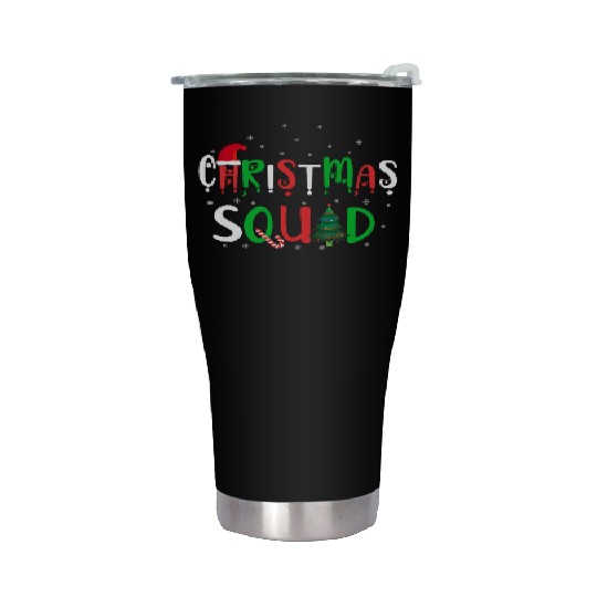 Candy Cane Christmas Squad Santa Claus Winter Stainless Steel Tumblers