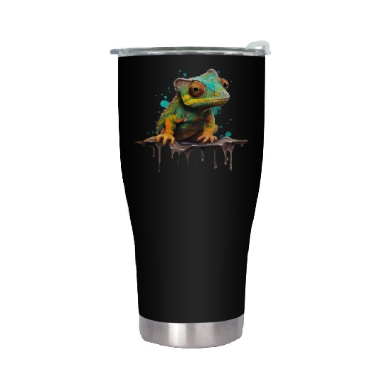 Cute Chameleon for Lizard Pet Lover Stainless Steel Tumblers