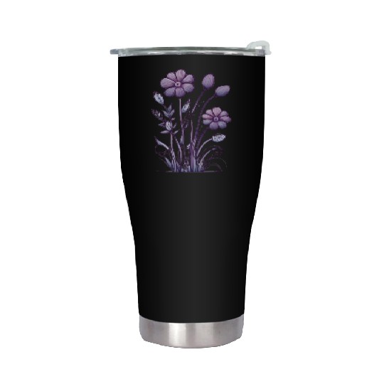 Lavender Majesty: A Tapestry of Orchids and Lilacs Stainless Steel Tumblers