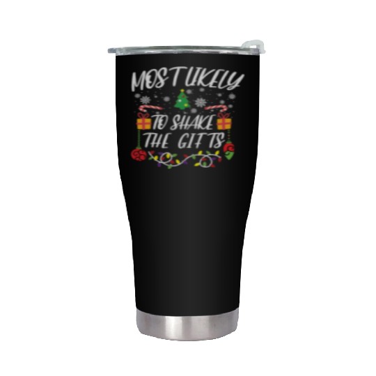 Most likely to Christmas Family Matching Stainless Steel Tumblers