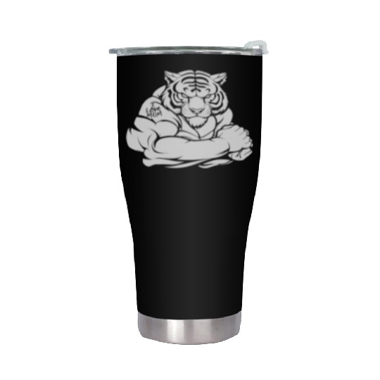 Tiger Biceps Tattoo I Love Mom Stainless Steel Tumblers
