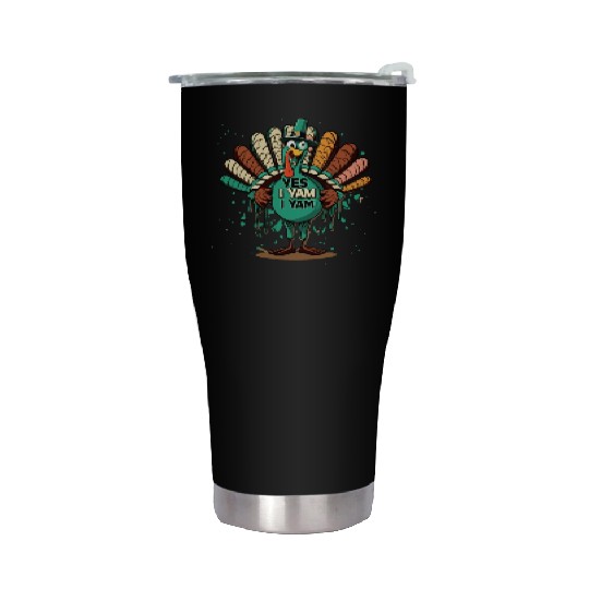 Thanksgiving Yes I Yam Funny Couple Stainless Steel Tumblers