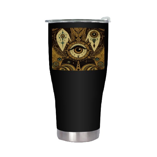 Abstract New Age 1920s Steampunk Design Stainless Steel Tumblers