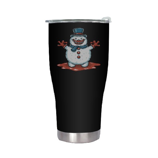 frosty snowman creepy Stainless Steel Tumblers