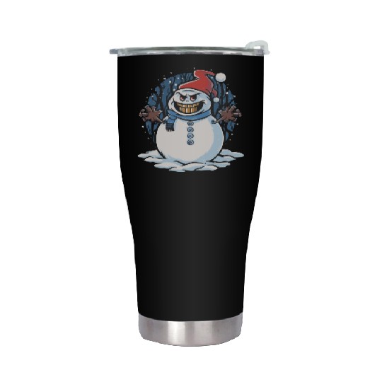 frosty snowman creepy Stainless Steel Tumblers