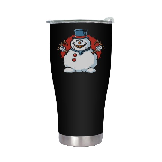 frosty snowman creepy Stainless Steel Tumblers