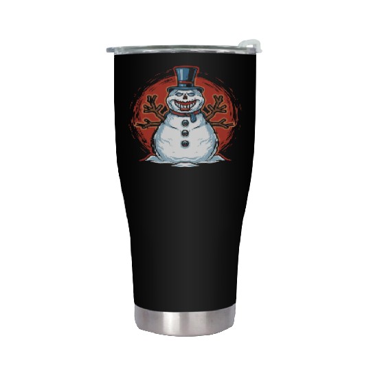 frosty snowman creepy Stainless Steel Tumblers