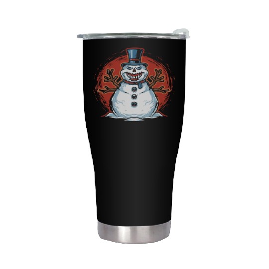 frosty snowman creepy Stainless Steel Tumblers
