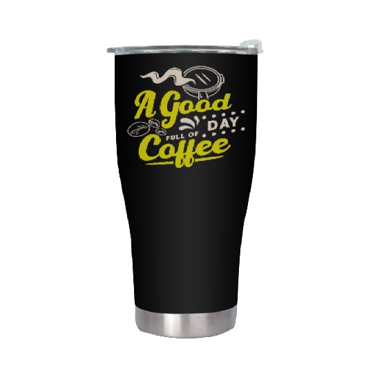 Vibrant Coffee Enthusiasm Design Stainless Steel Tumblers