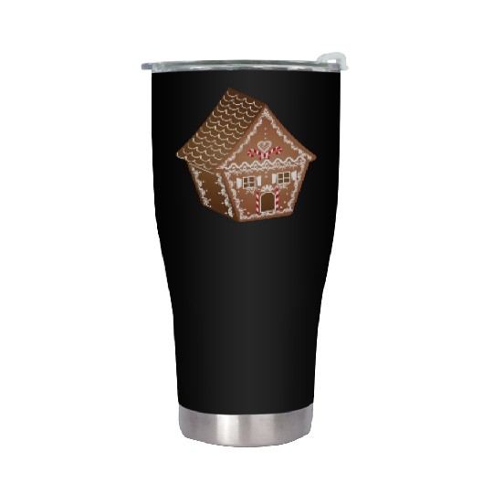 beautifully decorated gingerbread house for XMAS Stainless Steel Tumblers