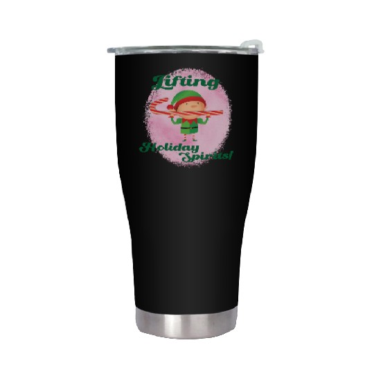 Muscle Elf -Christmas Spirit Workout Stainless Steel Tumblers