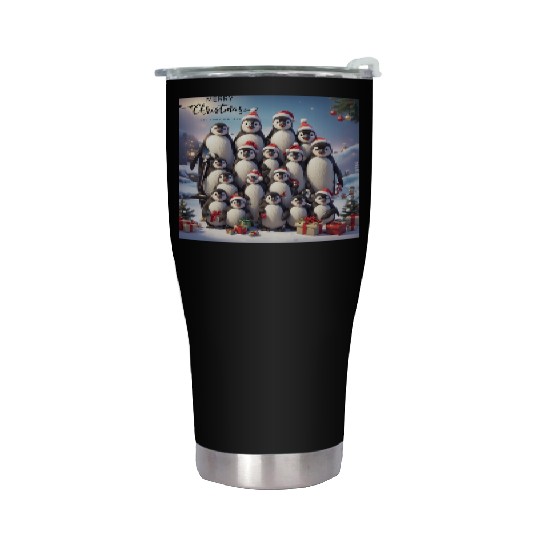 Christmas penguins Stainless Steel Tumblers