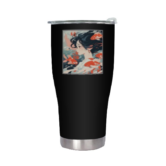 Vinatage japanese esthetic Otaku Anime Girl Stainless Steel Tumblers
