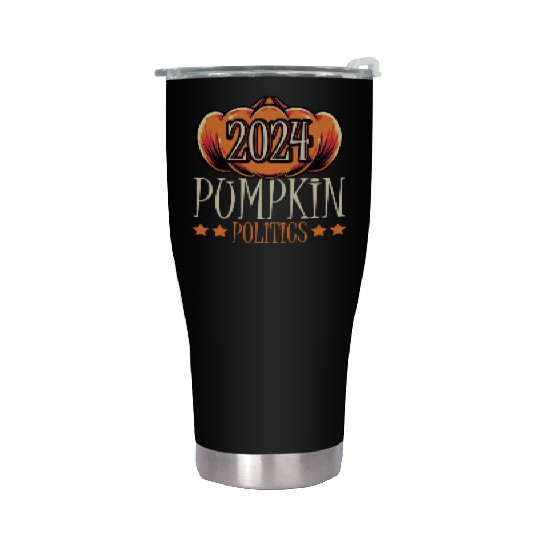 2024 Pumpkin Politics Vote Meme Halloween Voting Stainless Steel Tumblers