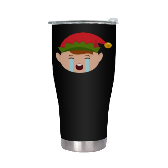 Elf Emoticons Crying Out Loud Funny Christmas Elfc Stainless Steel Tumblers