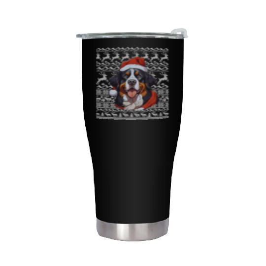 bouvier bernois santa claus christmas Stainless Steel Tumblers
