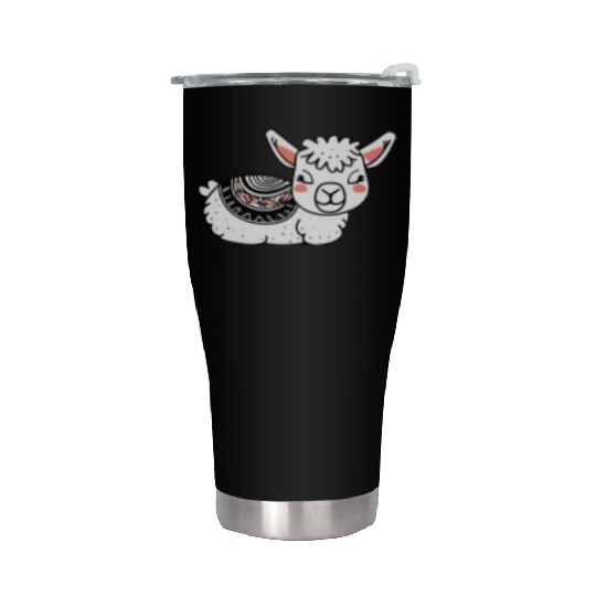 Adorable Llama Resting Stainless Steel Tumblers