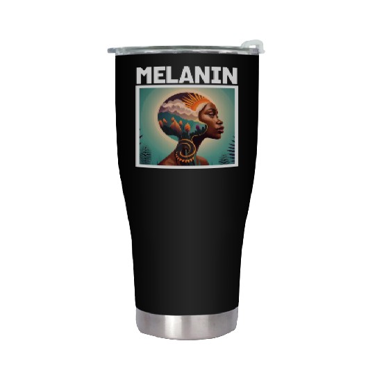 Elegant Melanin Woman. Stainless Steel Tumblers