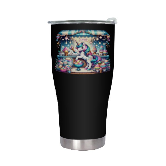 Unicorn Ice Cream Vendor Stainless Steel Tumblers