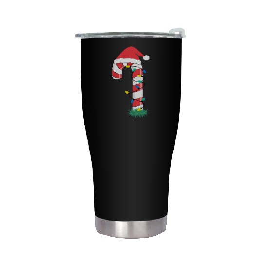 Christmas Candy Cane Santa Xmas Kids Toddler Youth Stainless Steel Tumblers