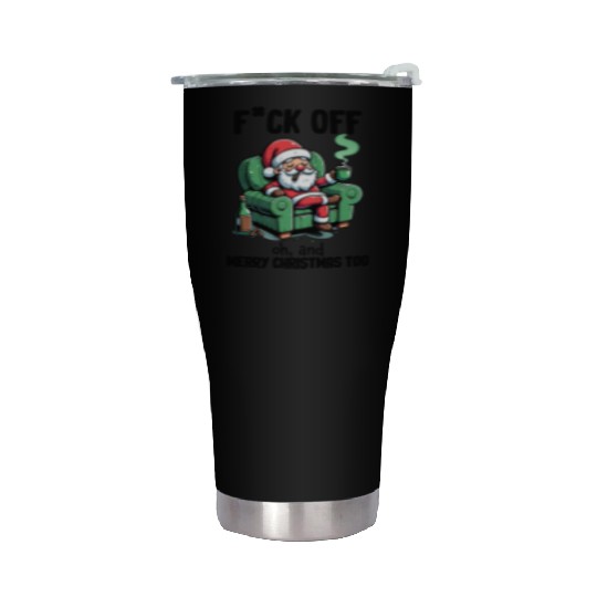 Funny Christmas F*ck Off Merry Christmas Stainless Steel Tumblers