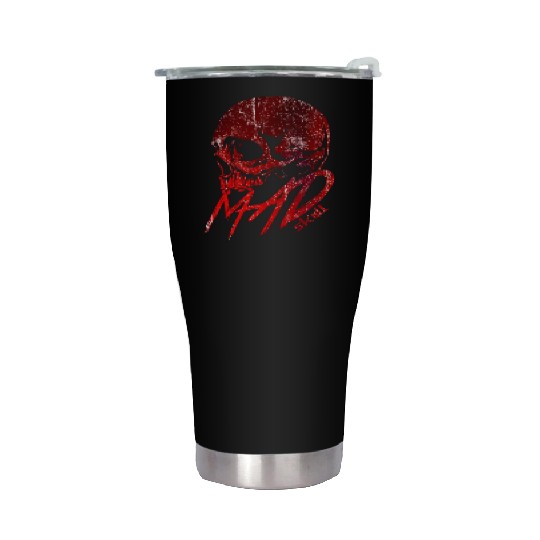 Red Skull with Lightning Graffiti Stainless Steel Tumblers