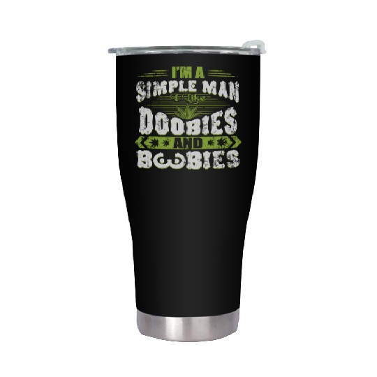 Marijuana Doobies And Boobies Smoking Pot Weed Stainless Steel Tumblers