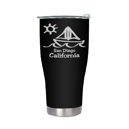 San Diego California Sailboat Souvenirs Gifts Stainless Steel Tumblers