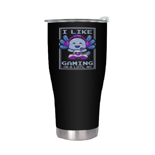 Gaming, Axolotl, Gaming, Video Game, Unicorn Gamer Stainless Steel Tumblers
