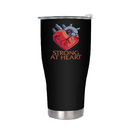 CHD Awareness Stainless Steel Tumblers, Strong At Heart Pumping Iron