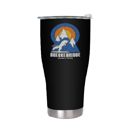 Retro Breckenridge Ski White Fox Stainless Steel Tumblers